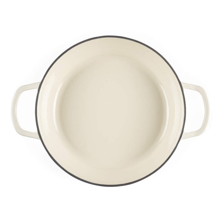 Salter BW13772C Chester 2.8L Shallow Cast Iron Casserole Pot 30 cm, Cream