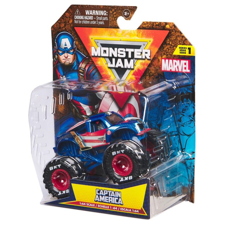 Monster Jam – 1:64 Marvel Single-Captain America (6071333)