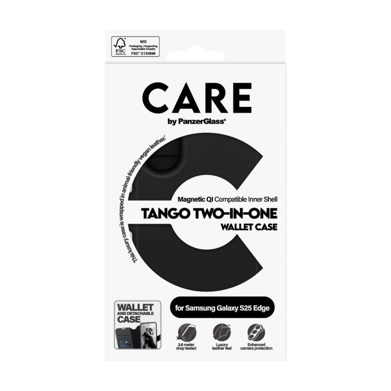 CARE by PanzerGlass – Feature Case Tango Two-in-One Wallet w. Qi-Compatible Samsung S25 Edge
