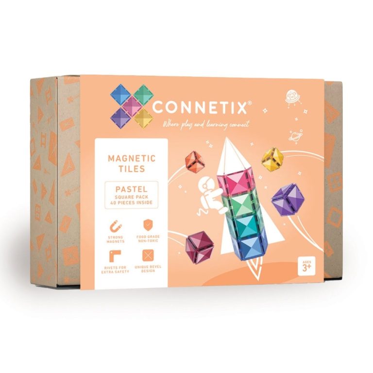 Connetix – Pastel Square Pack 40 Pieces (CT-P-00040-SQ)