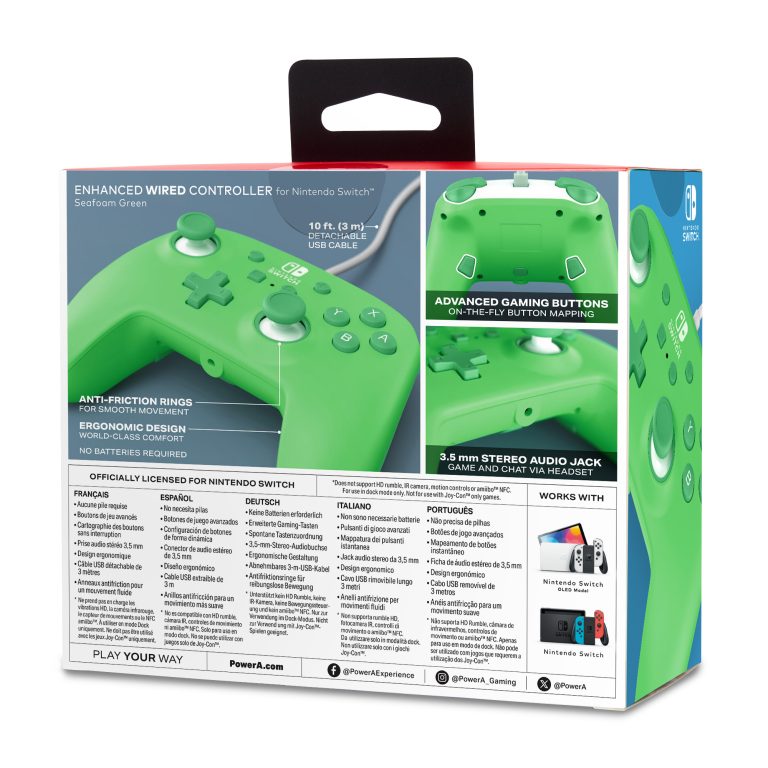 PowerA – Enhanced Wired Controller for Nintendo Switch – Seafoam Green
