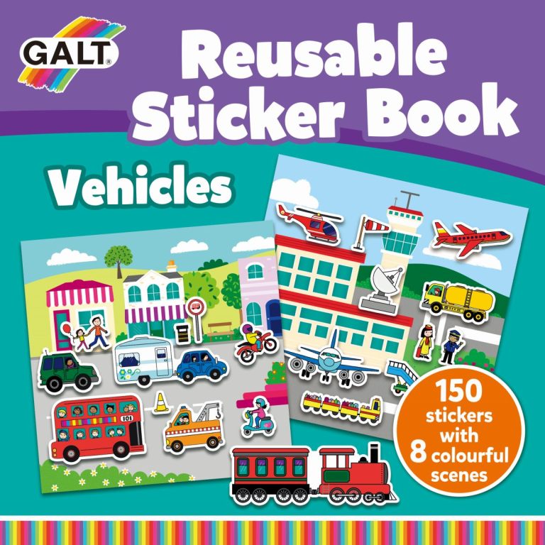 Galt – Reusable Sticker Book – Vehicles (55-1005107)