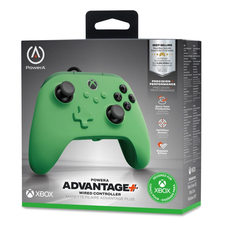 PowerA – Advantage Plus Wired Controller – Green Meadow – Green/Black