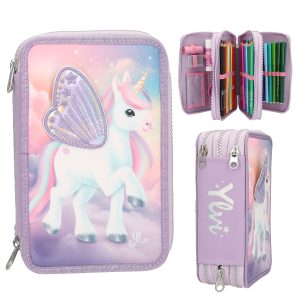 Ylvi - Triple Pencil Case With Appliquéd Wing - (0413417)