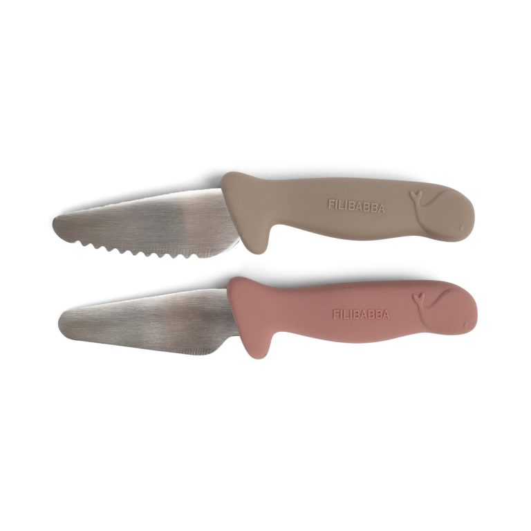 Filibabba – Beginner’s cutting knives – 2-pack – Warm Grey + Rose – (FI-03338)