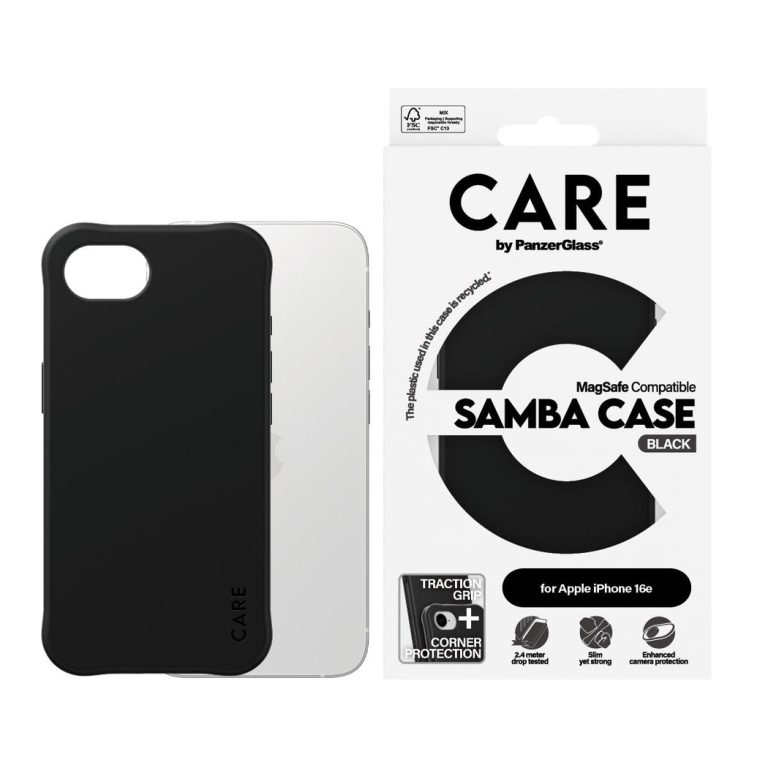 CARE by PanzerGlass – Case – Black- iPhone 16e
