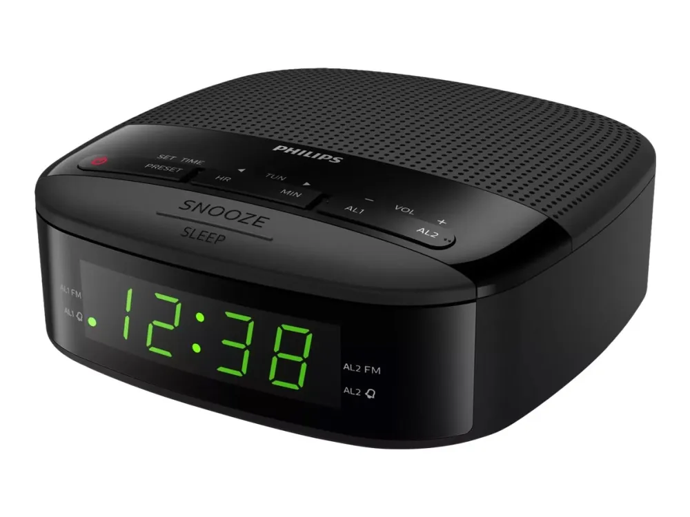 Philips Audio  - Radio Alarm Clock FM Digital TAR3205/12 – Black