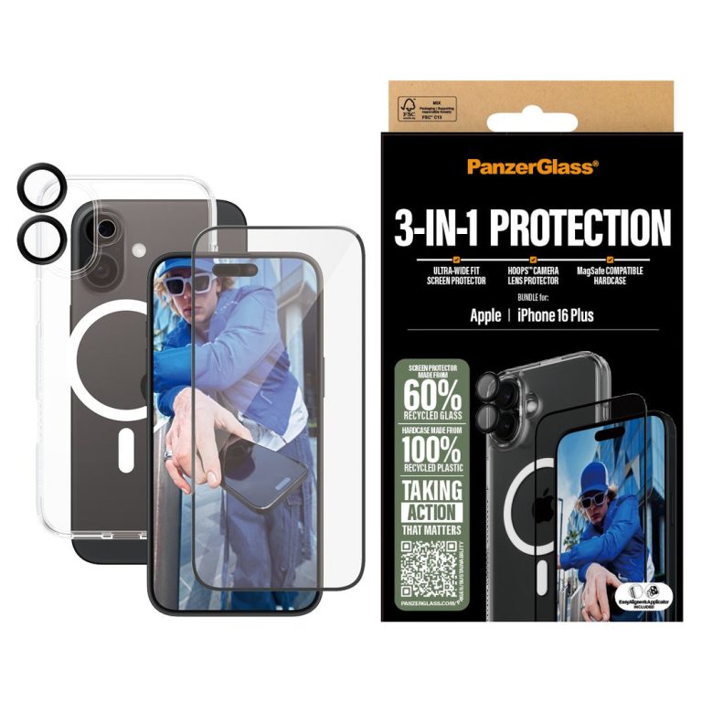 PanzerGlass – iPhone 16 Plus 7” 3-in-1 Protection Bundle