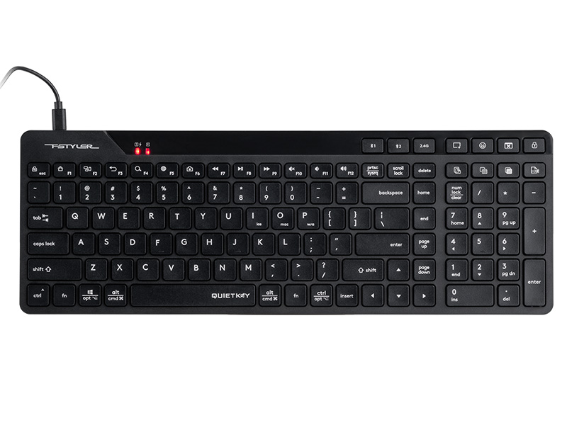 A4Tech 47726 Fstyler FBK27C AS 2.4 GHz+BT (Silent), Black