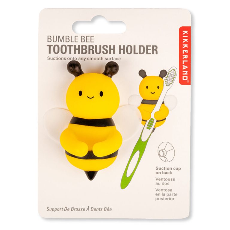 Kikkerland – Bumble Bee Toothbrush Holder – 5.5 cm x 6.75 cm x 3.25 cm