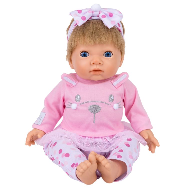 TINY TREASURES – Pink Bunny Baby Blond Hair (30542)