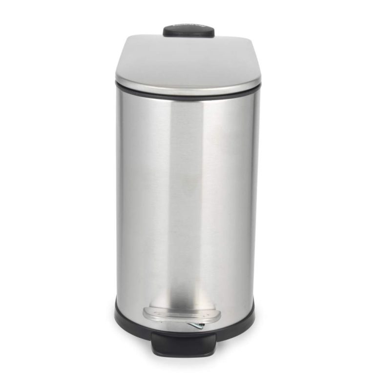 Beldray LA036683SSPEU7 Slimline D-Shaped Pedal Bin  5-Litre, Silver