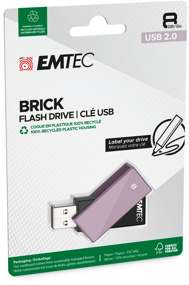 Emtec USB2.0 C350 8GB Brick Purple