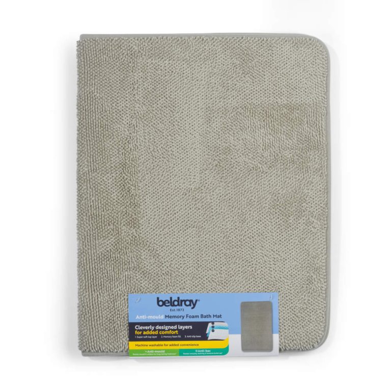 Beldray LA00000099NEU7 Anti-mould Memory Foam Bath Mat 50 x 80 cm, Grey