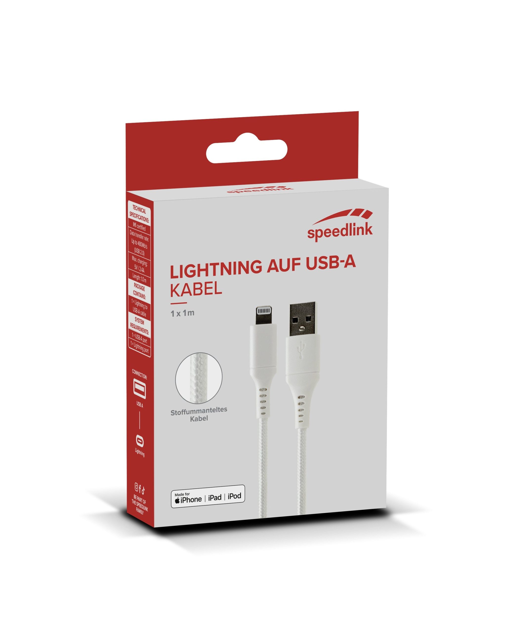 Speedlink - USB-A to Lightning Cable, white