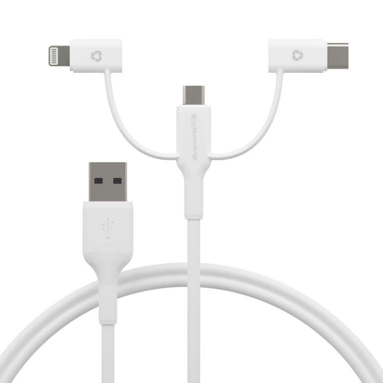 dbramante1928 – Re-charge – 3in1 Cable–USB A to USB-A,C & Lightn-W