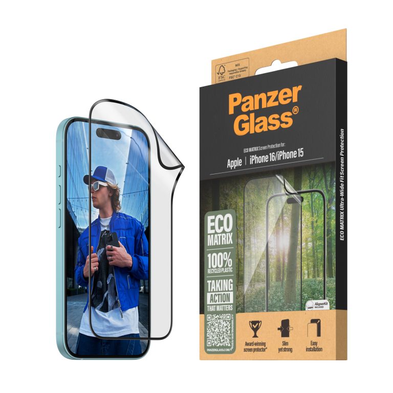 PanzerGlass – Screen Protection MATRIX – iPhone 16 – Ultra Wide Fit