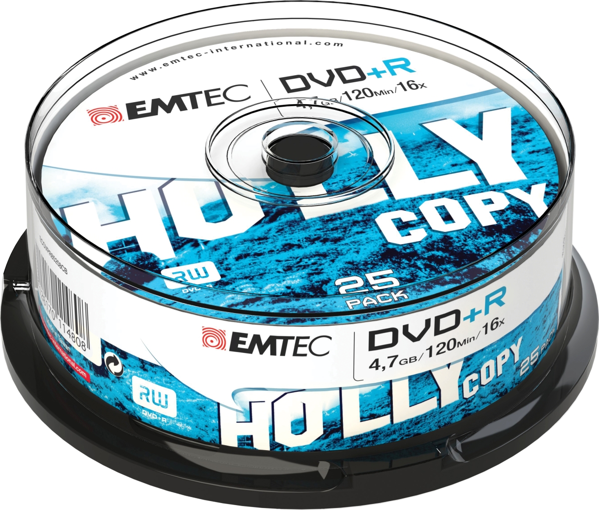 Emtec DVD+R 4,7GB 16x Holly Copy 25 pcs  Cake Box