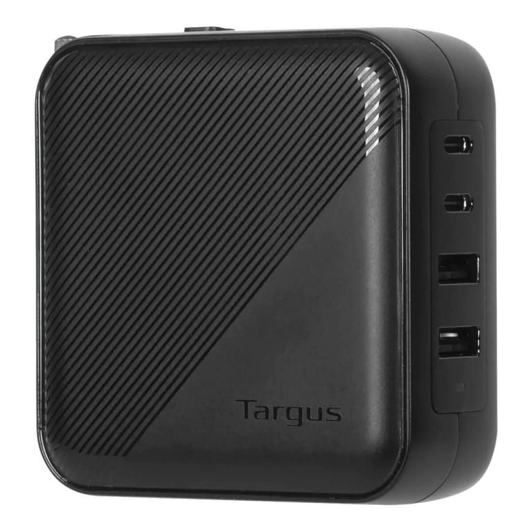 Targus – PowerElite Universal 100 W 4- Port GaN Wall-Charger – with Travel Adapters