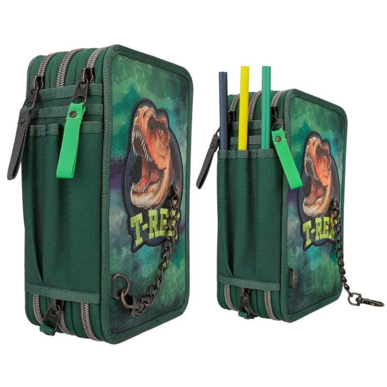 Dino World – Triple Pencil Case – T-REX – Green -( 0412506 )