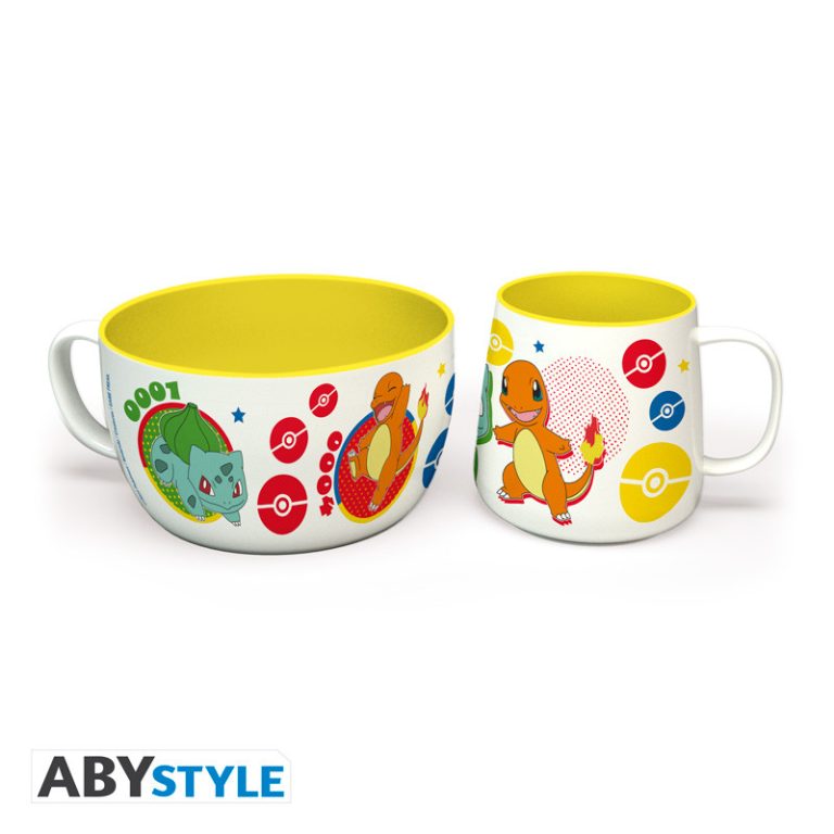 POKEMON – Breakfast Set Mug + Bowl – Pikachu & Kanto Starters