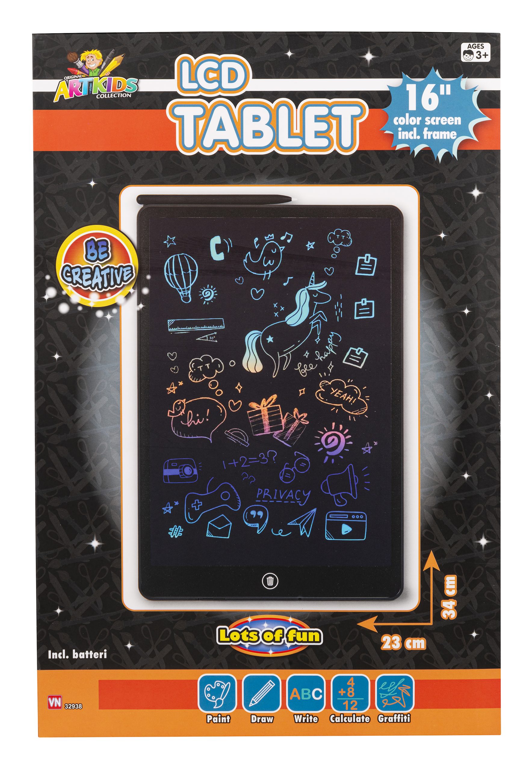 Artkids - LCD Tablet 34.5x23 cm (32938)