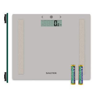 Salter 9113 GFEU12  Compact Glass Analyser Bathroom Scales, Grey