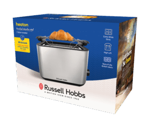 Russell Hobbs - Heaton Brushed 2Slice Toaster - Brushed Stainless Steel and Black