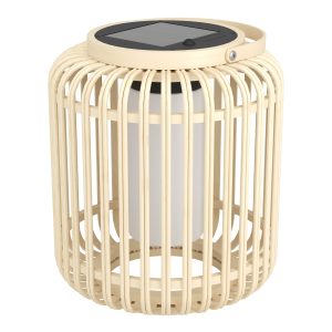 EGLO MARLIANO Solar Table Lamp – Stylish Brown/White Outdoor & Indoor Light