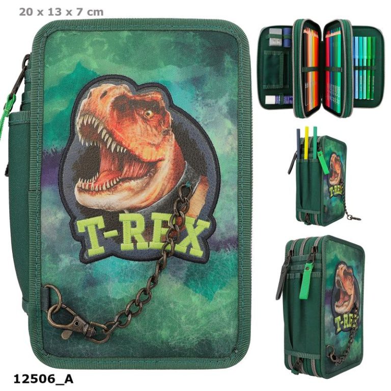 Dino World – Triple Pencil Case – T-REX – Green -( 0412506 )