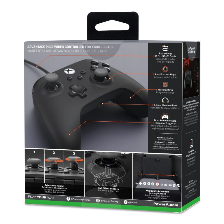 PowerA Advantage Plus Wired Controller for Xbox Series X – S – Black