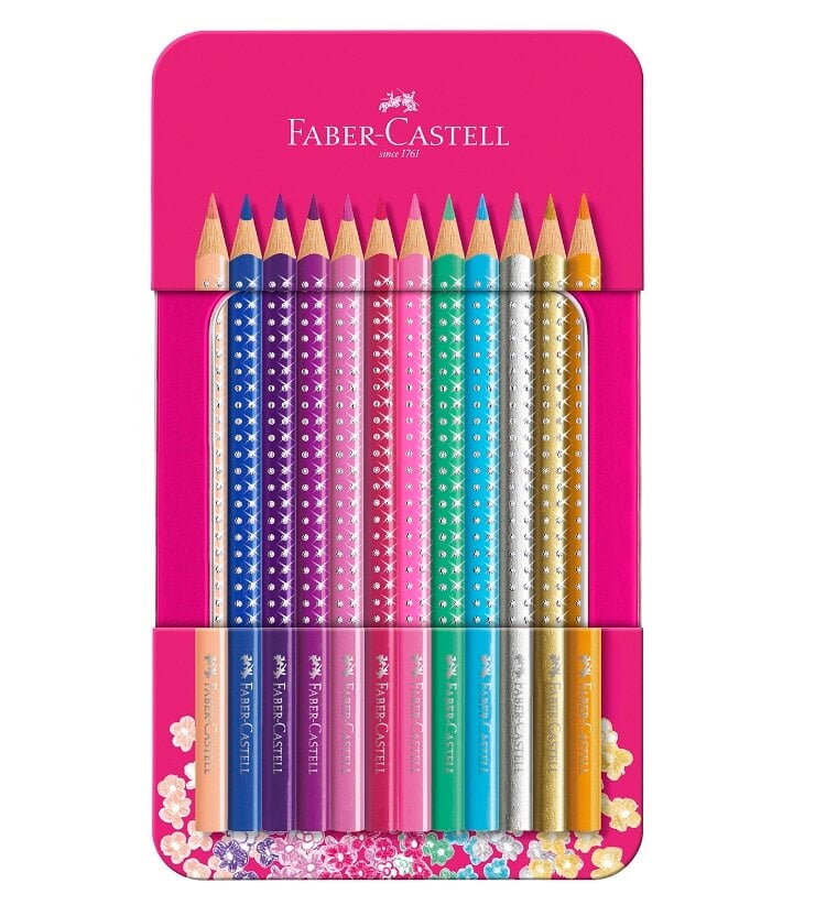 Faber-Castell - Sparkle colour pencil,12 pc in tin box (201737)