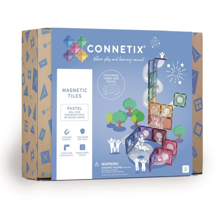 Connetix – Ball Run Expansion Pack – Pastel – 80 Pieces – (CT-P-00080-BR)
