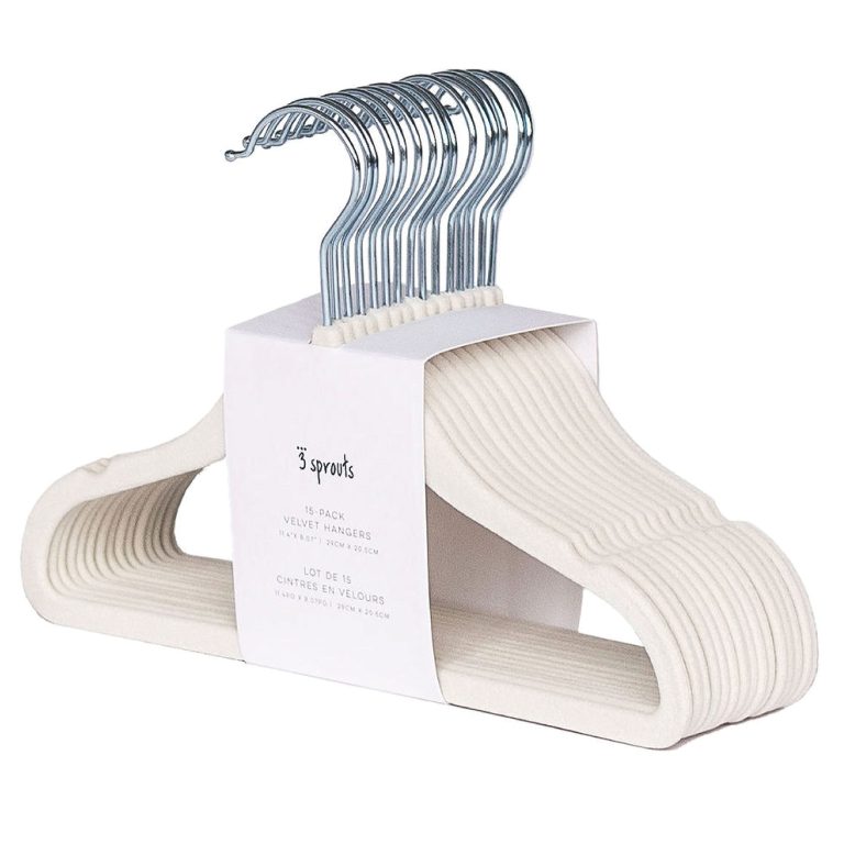 3 Sprouts – Velor Hanger 15 pcs Cream