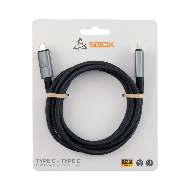 Sbox TYPE-C 240W 80 Gbps Type C – Type C M/M 1,2 m 16K/60Hz