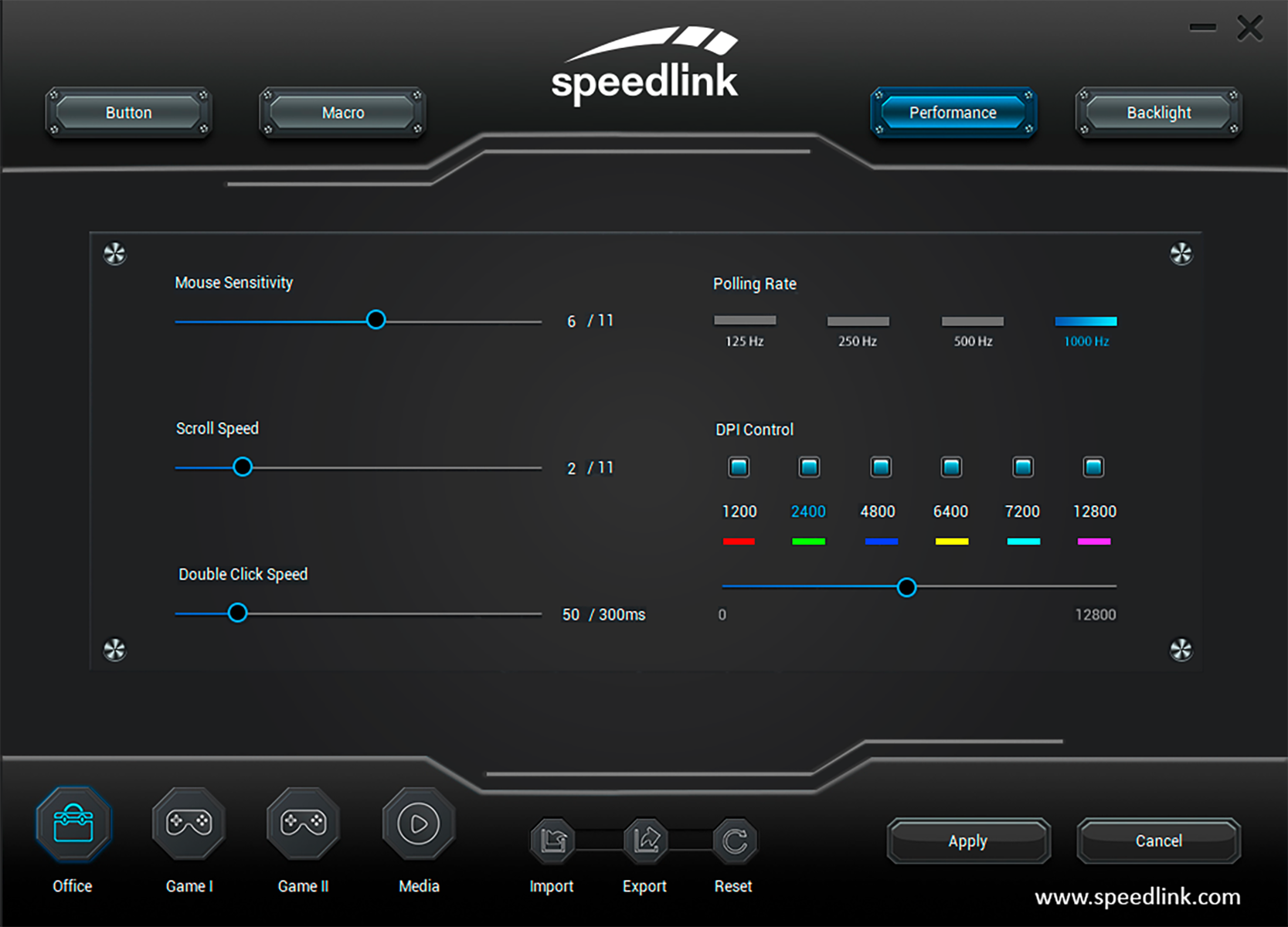 Speedlink - DECUS NX RGB Gaming Mouse, rubber-black