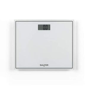 Salter 9207 WHCFEU12 Compact Glass Electronic Bathroom Scale, White