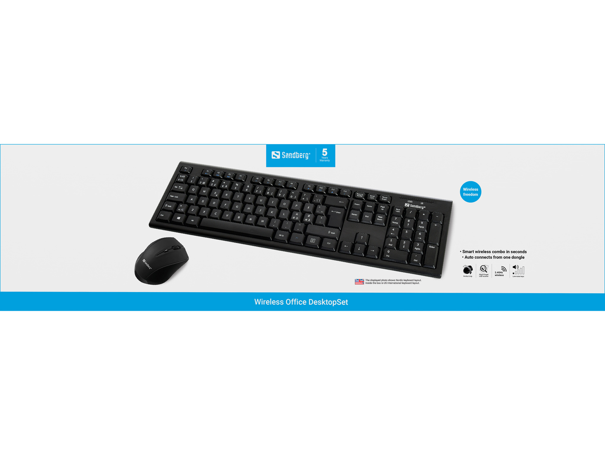 Sandberg 631-23 Wireless Office DesktopSet INT, US/INT