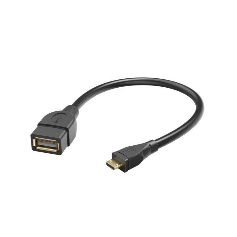 Hama 00173892 USB 2.0 Adapter Cable, OTG micro B plug – A socket 15cm black