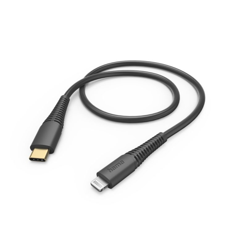 Hama 00201602 Charging Cable, USB-C – Lightning 1.5m black