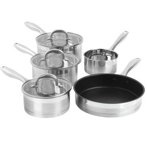 Salter BW06746EU7 Timeless Collection Stainless Steel 5 Piece Pan Set