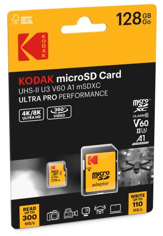 Kodak mSD 128GB UHS-II U3 A1 V60 Ultra Pro EKMSDM128GUHS2V1K