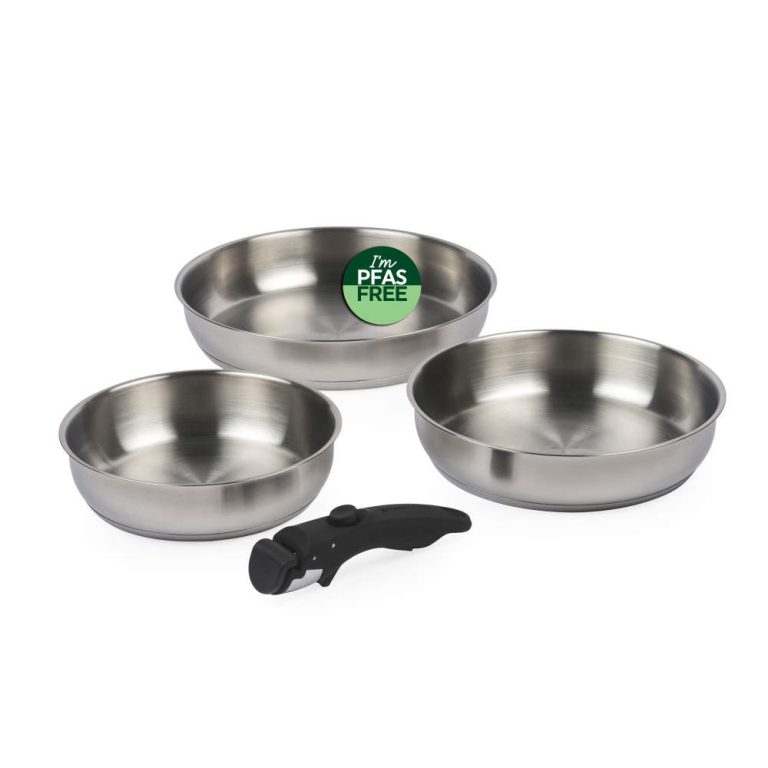 Russell Hobbs RH04033 Stainless Steel 4-Piece Smart Clip Fry Pan Set