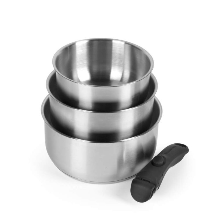 Russell Hobbs RH04034 Stainless Steel 4-Piece Smart Clip Saucepan Set