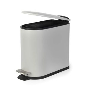 Beldray LA036690GRYPEU7 Slimline D-Shaped Pedal Bin 5 Litre, Grey