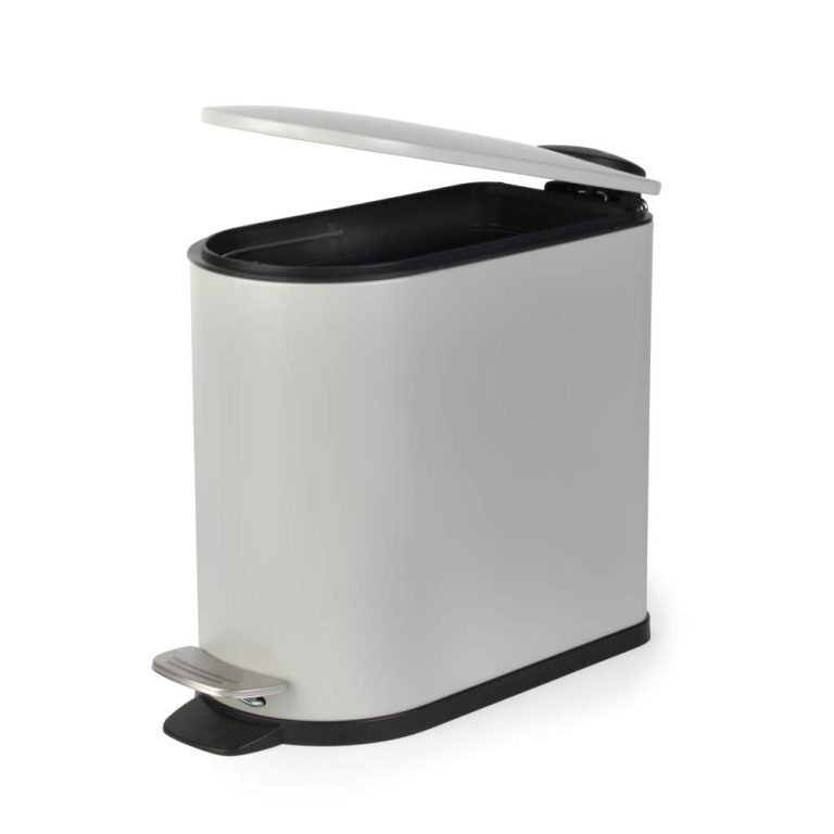Beldray LA036690GRYPEU7 Slimline D-Shaped Pedal Bin 5 Litre, Grey