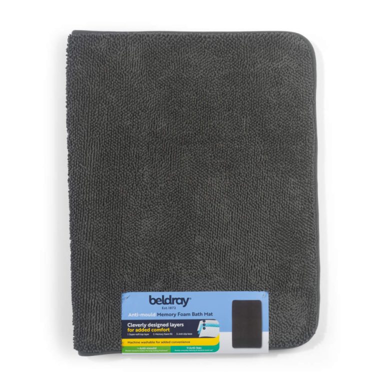 Beldray LA00000099CHEU7 Anti-mould Memory Foam Bath Mat 50 x 80 cm, Grey