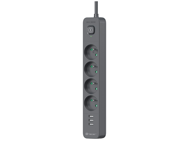 Tracer 47685 Power Line+ 5m (4 sockets +3x USB A)