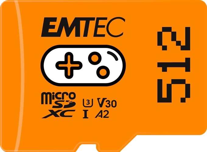 Emtec mSD 512GB UHSI U3 V30 A2 Gaming Orange