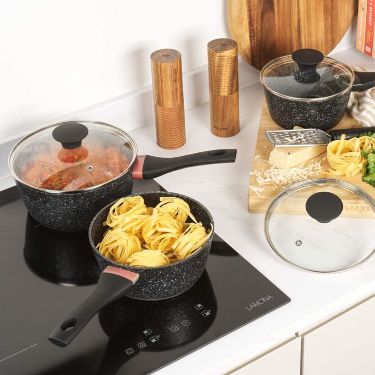 Salter BW11460BRMFO Megastone Thermo Collar 3-Piece Saucepan Set – 16/18/20cm